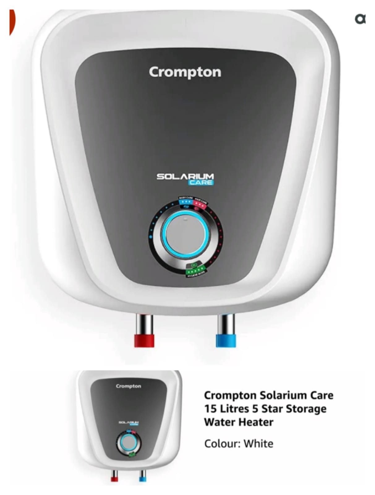 CROMPTON GEYSER WATER HEATER SOLARIUM CARE 25 LITER
