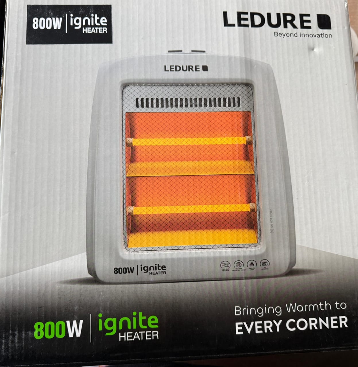 800WATT IGNITE QUARTZ HEATER (GREY)