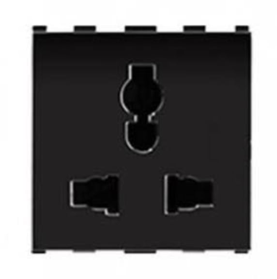 ANCHOR ROMA URBAN BLACK/ SILVER  6A/10A/13A COMBI SOCKET FOR ALL PINS 2M