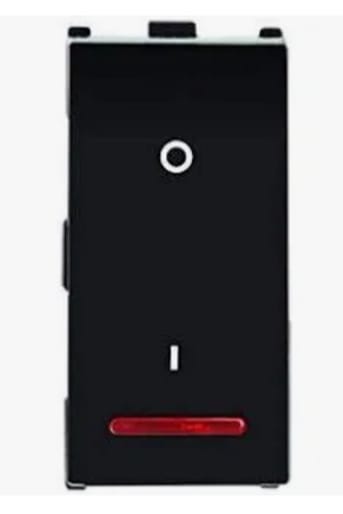 ANCHOR ROMA URBAN BLACK/ SILVER  16A 1WAY SWITCH WITH INDICATOR 1M