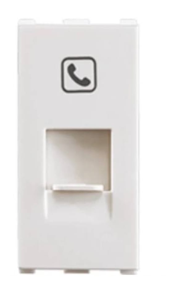 ANCHOR ROMA URBAN WHITE RJ11 TEL JACK WITH SHUTTER 1M