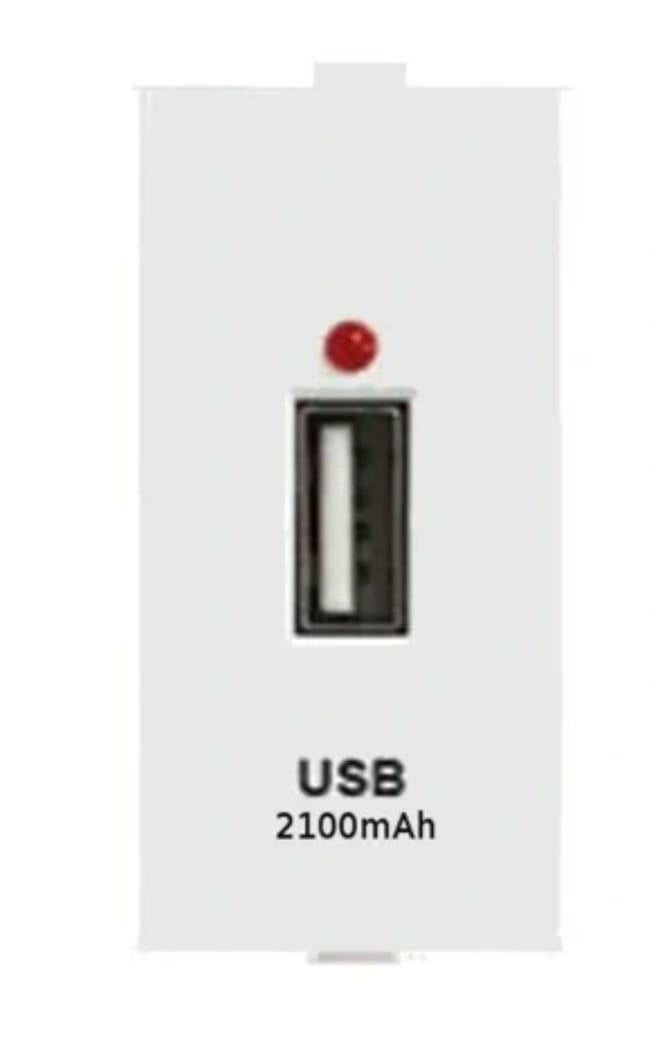 ANCHOR ROMA URBAN WHITE USB CHARGER SINGLE PORT 1M